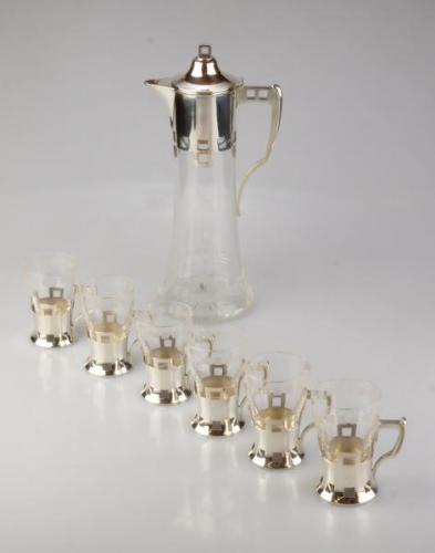Silver Table Set - clear glass, silver - 1910