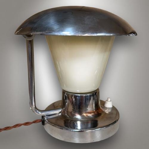 Table Lamp - chrome, opal glass - 1930