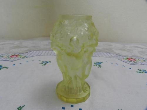 Vase - glass, yellow glass - 1930