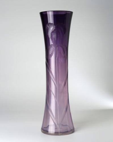Art Nouveau vase with an iris motif, Moser, 1905