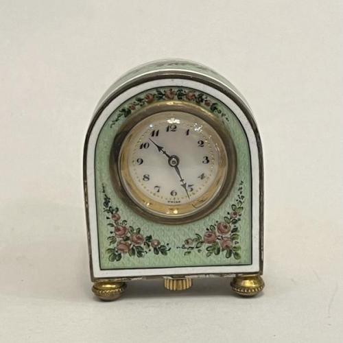 Miniature Clock - enamel, brass - 1920